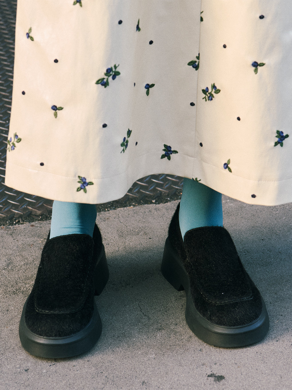 PLATFORM MIX MATERIAL LOAFER