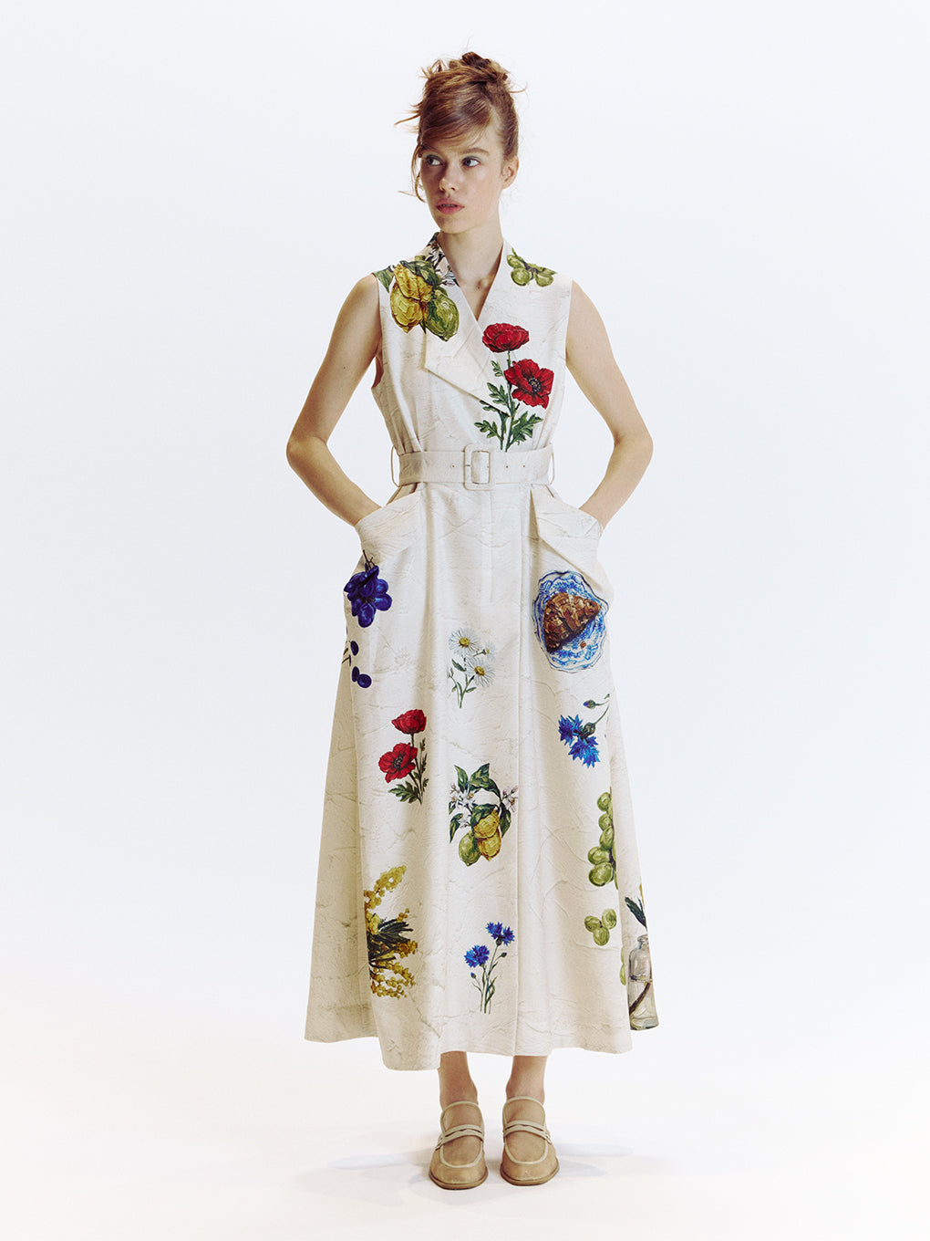 FRENCH MOTIF OIL PAINT DRESS