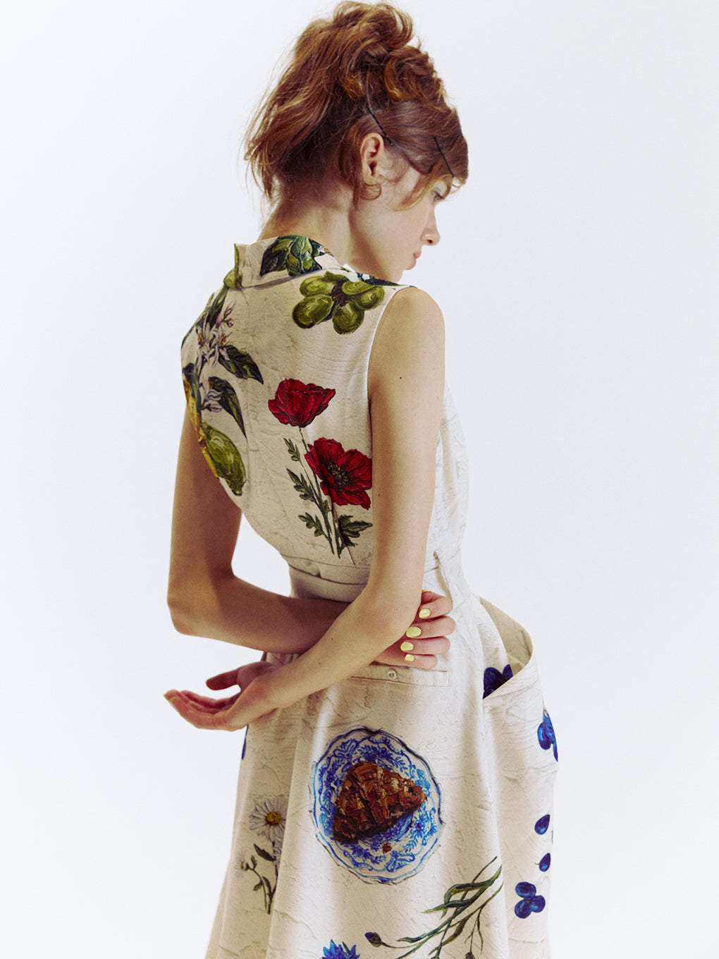 FRENCH MOTIF OIL PAINT DRESS