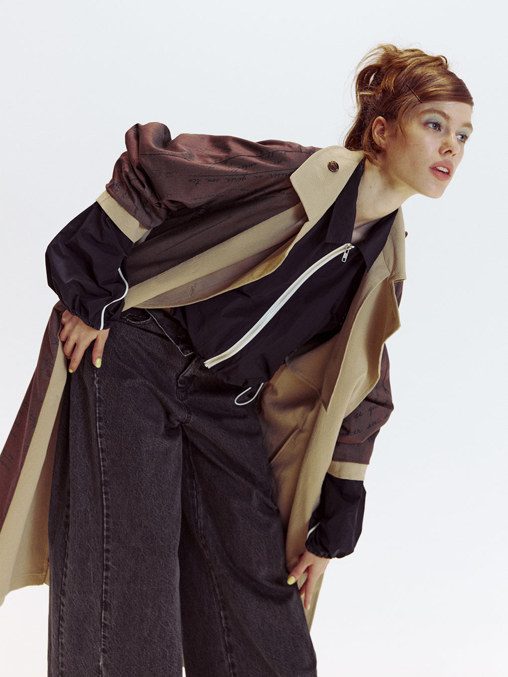 REVERSIBLE PARIS LETTER TRENCH COAT