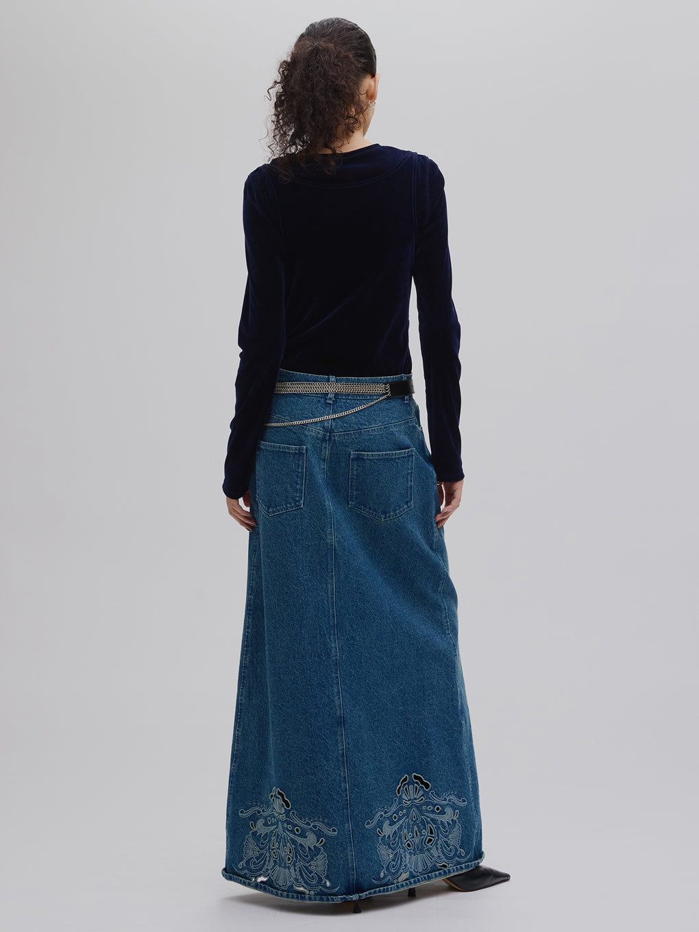 CROSS LAYERED FLOCKY TULLE TOP