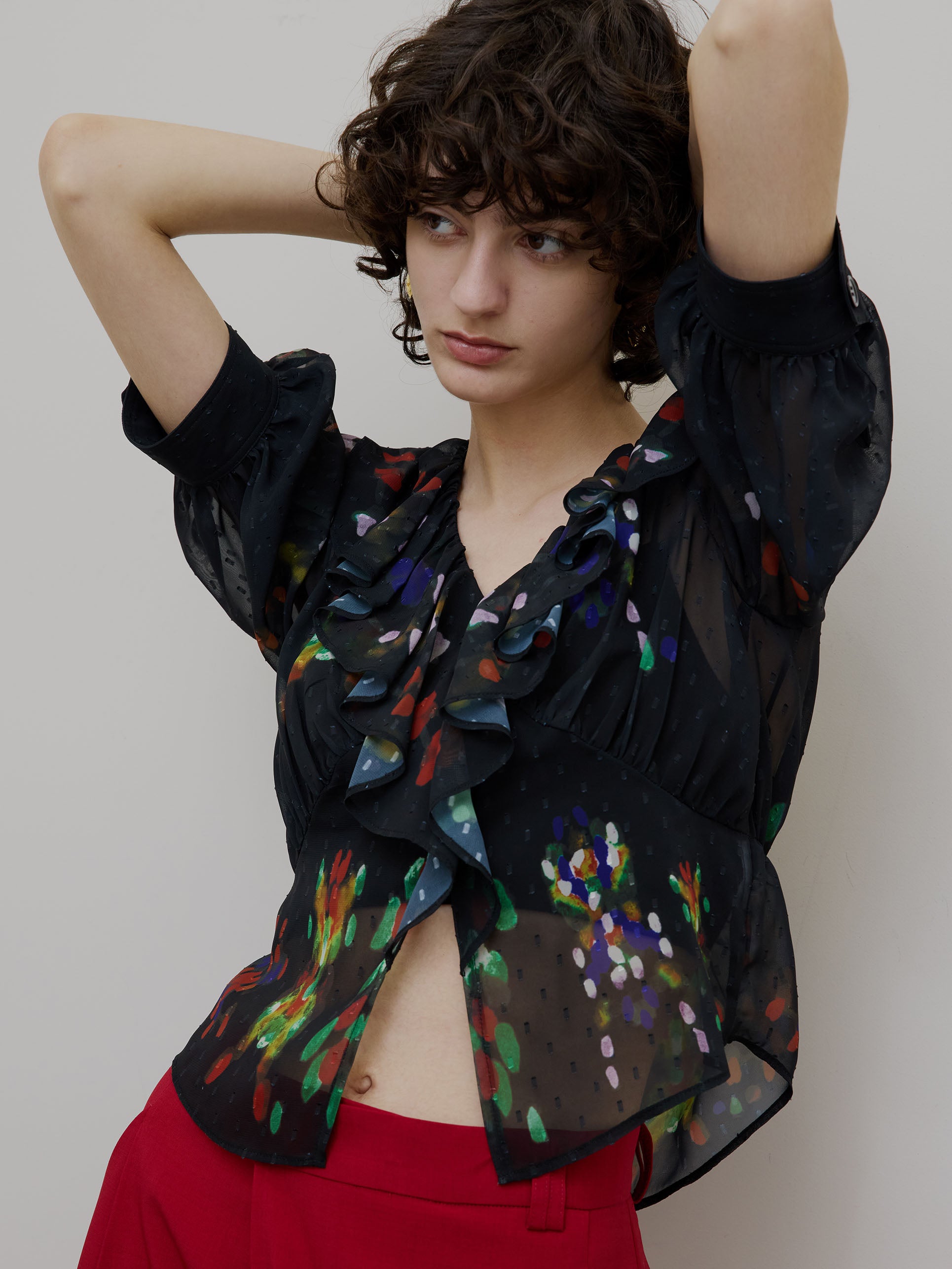 MEDI DECALCOMANIA CHIFFON BLOUSE