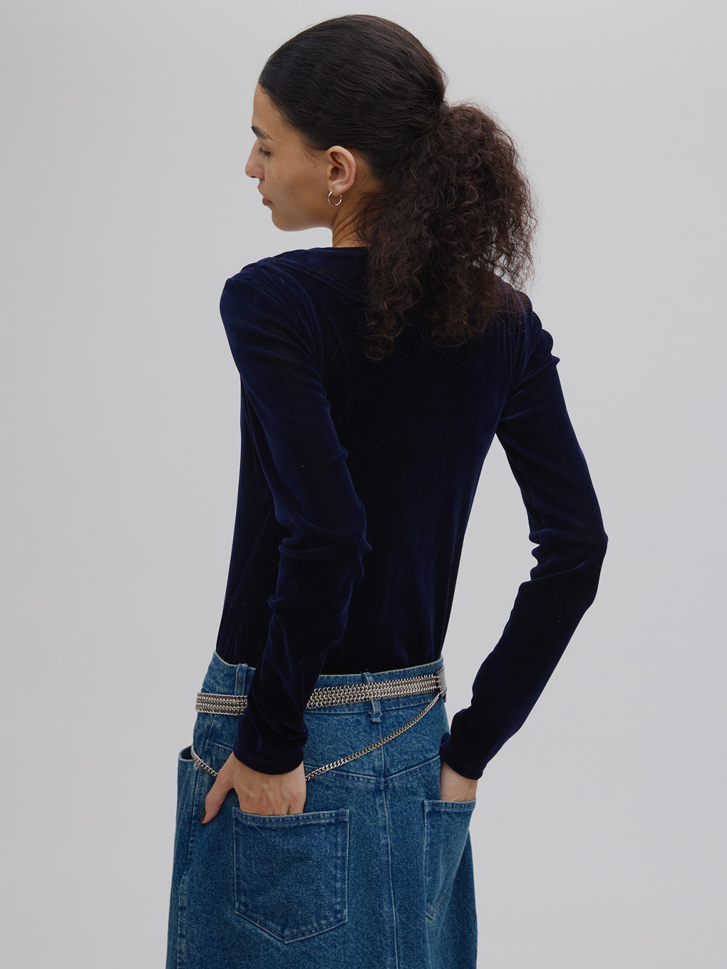 CROSS LAYERED FLOCKY TULLE TOP