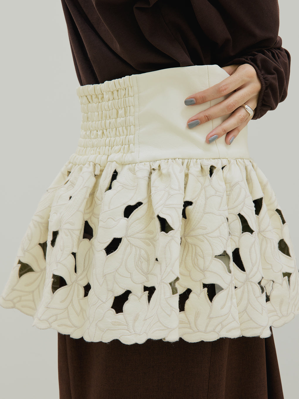 UND LACE CUTWORK CORSET TOP