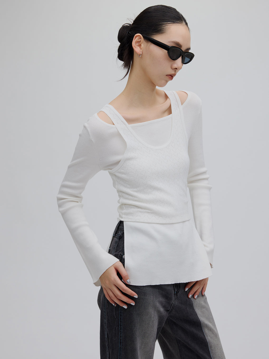 HEART TANK KNIT SET TOP