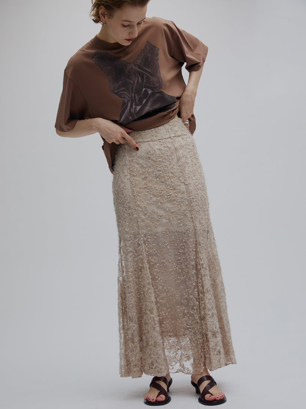 SHEER FEATHER MERMAID SKIRT