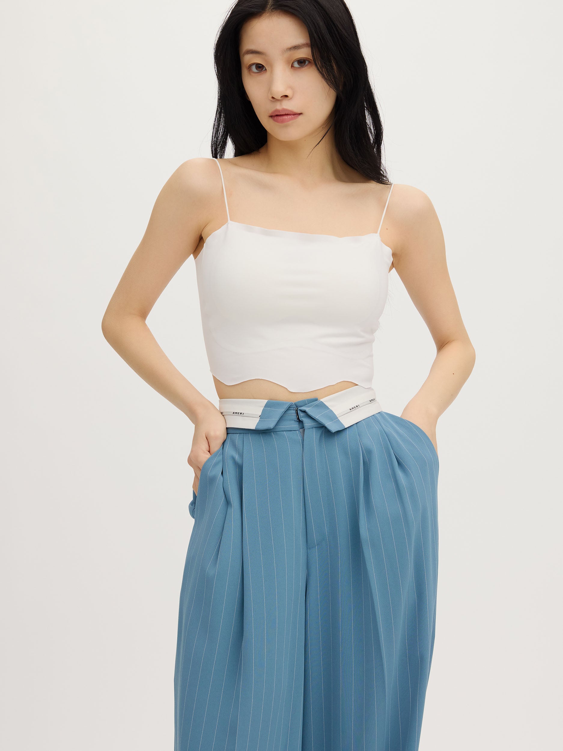 TURN BACK WAIST WIDE PANTS
