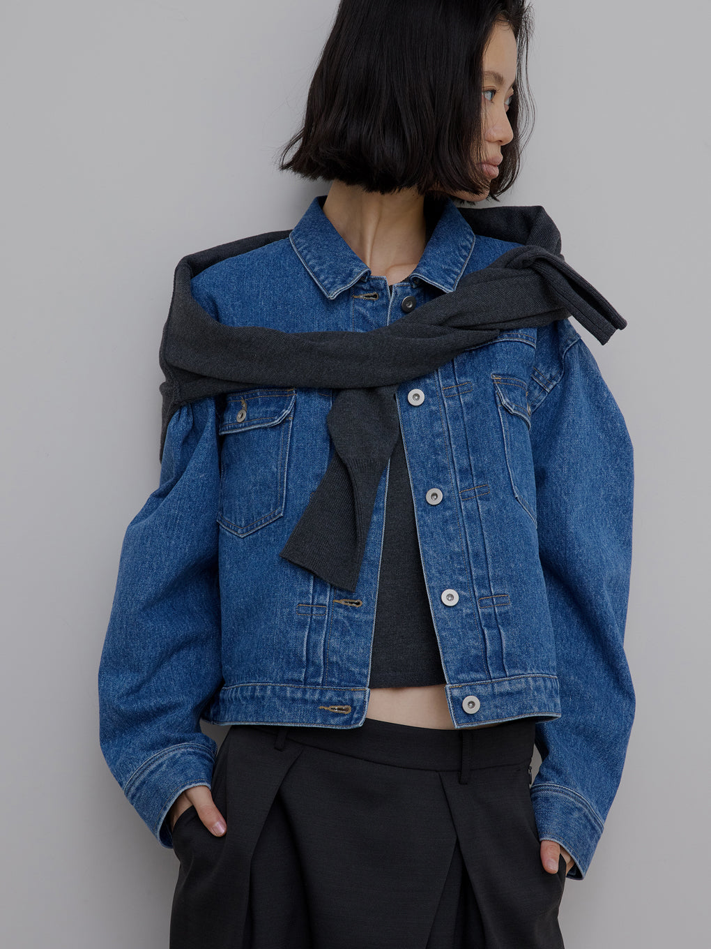 JAPAN MADE BACK FLARE DENIM JACKET