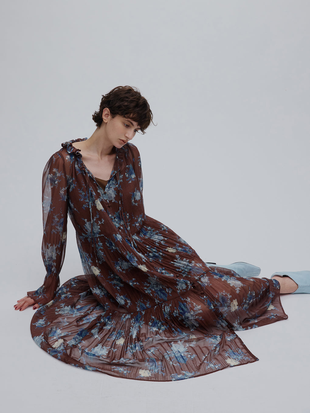 IVY MAJOLICA PLEAT DRESS