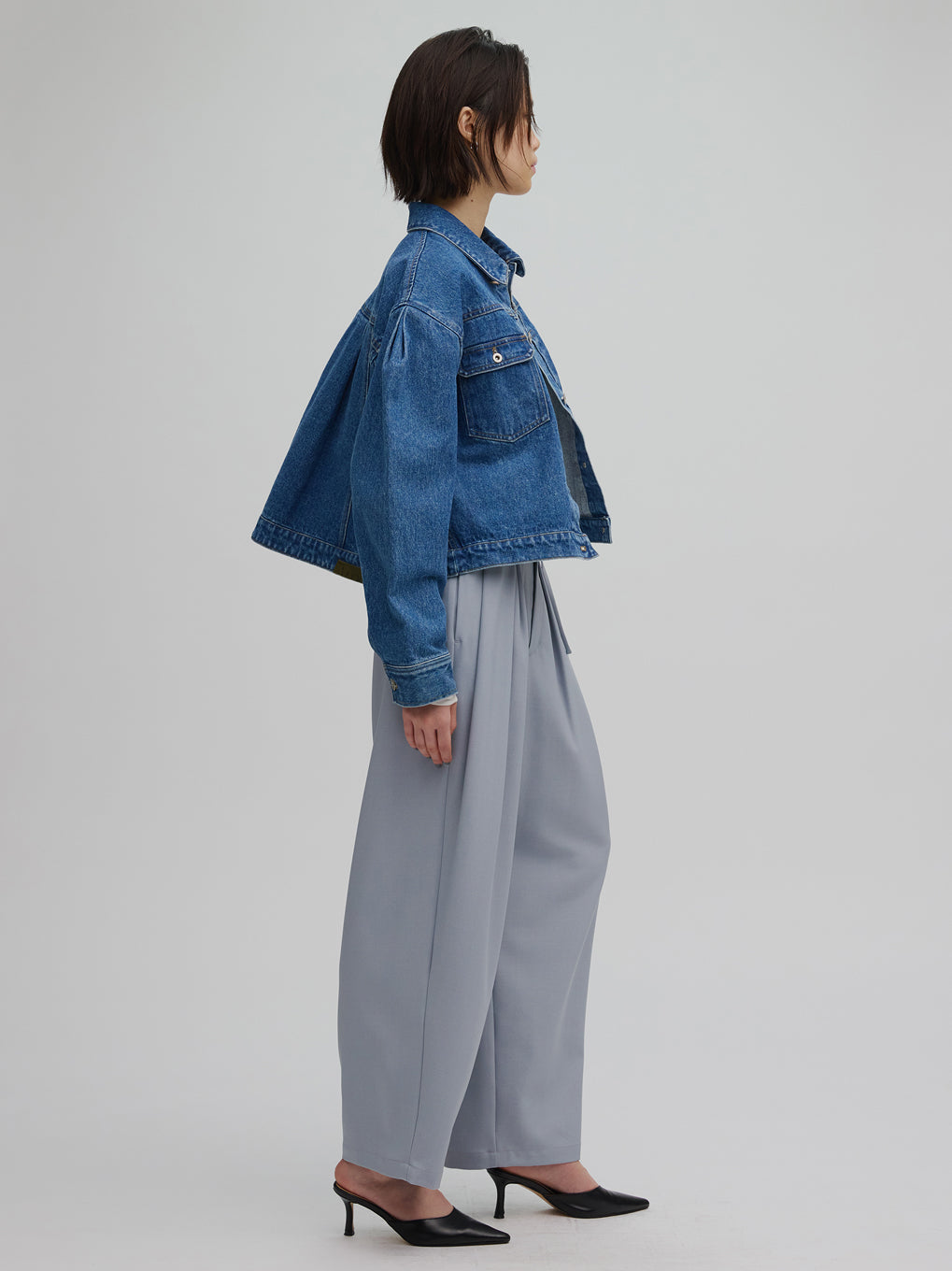 JAPAN MADE BACK FLARE DENIM JACKET