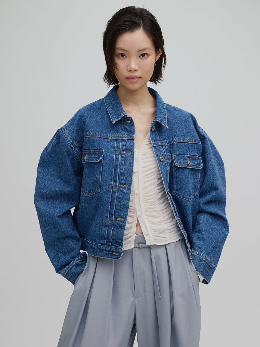 JAPAN MADE BACK FLARE DENIM JACKET