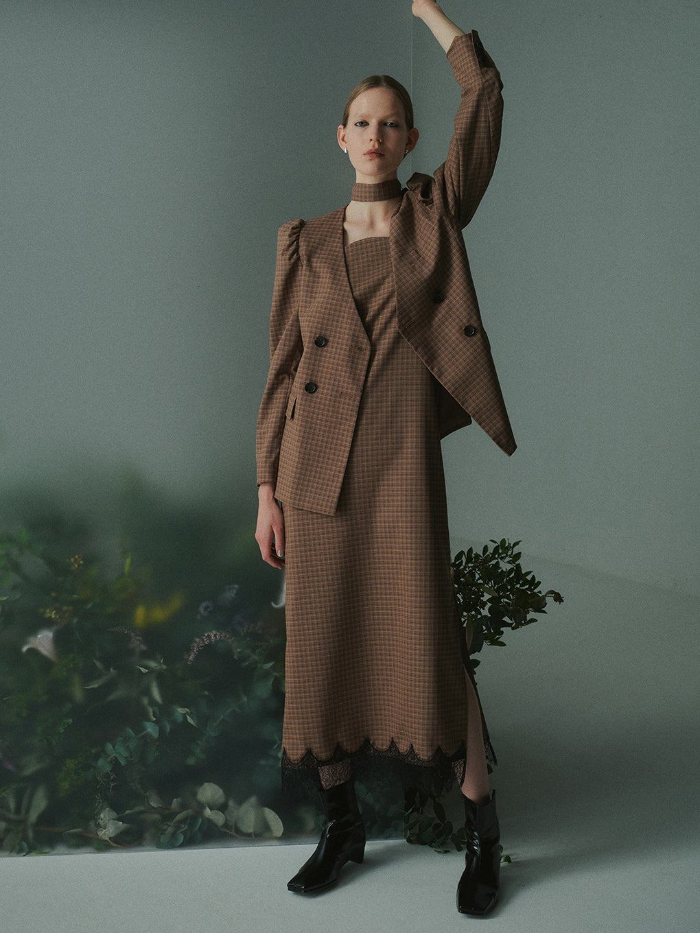UND JACKET SET CHECK DRESS