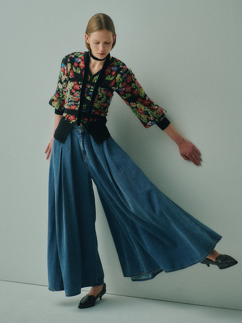 UND JACQUARD FLOWER BUISTIER SET KNIT