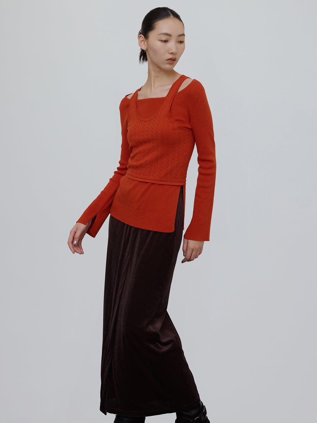 HEART TANK KNIT SET TOP