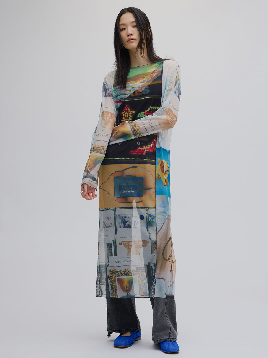 2WAY EMOTIONAL COLLAGE SHEER TOP