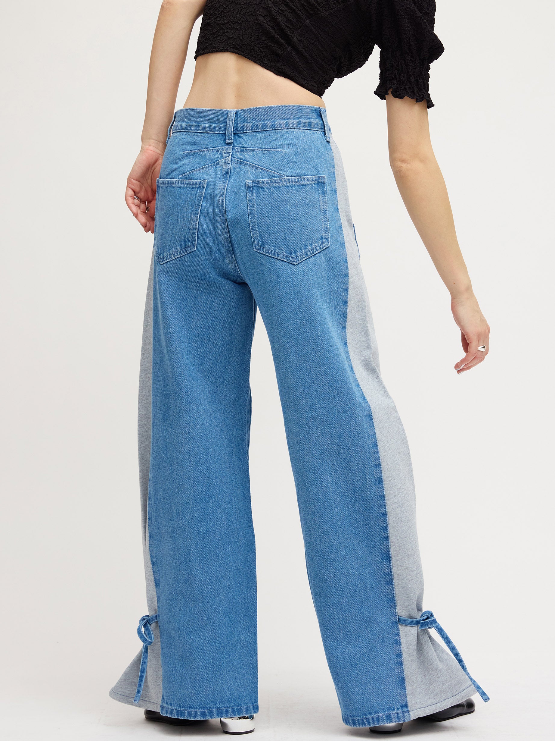 SIDE SWITCH 2WAY RIBBON DENIM PANTS