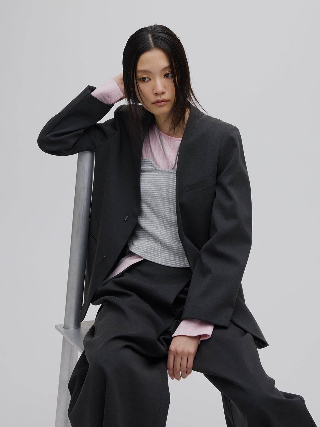 DRY TWILL COLLARLESS JACKET