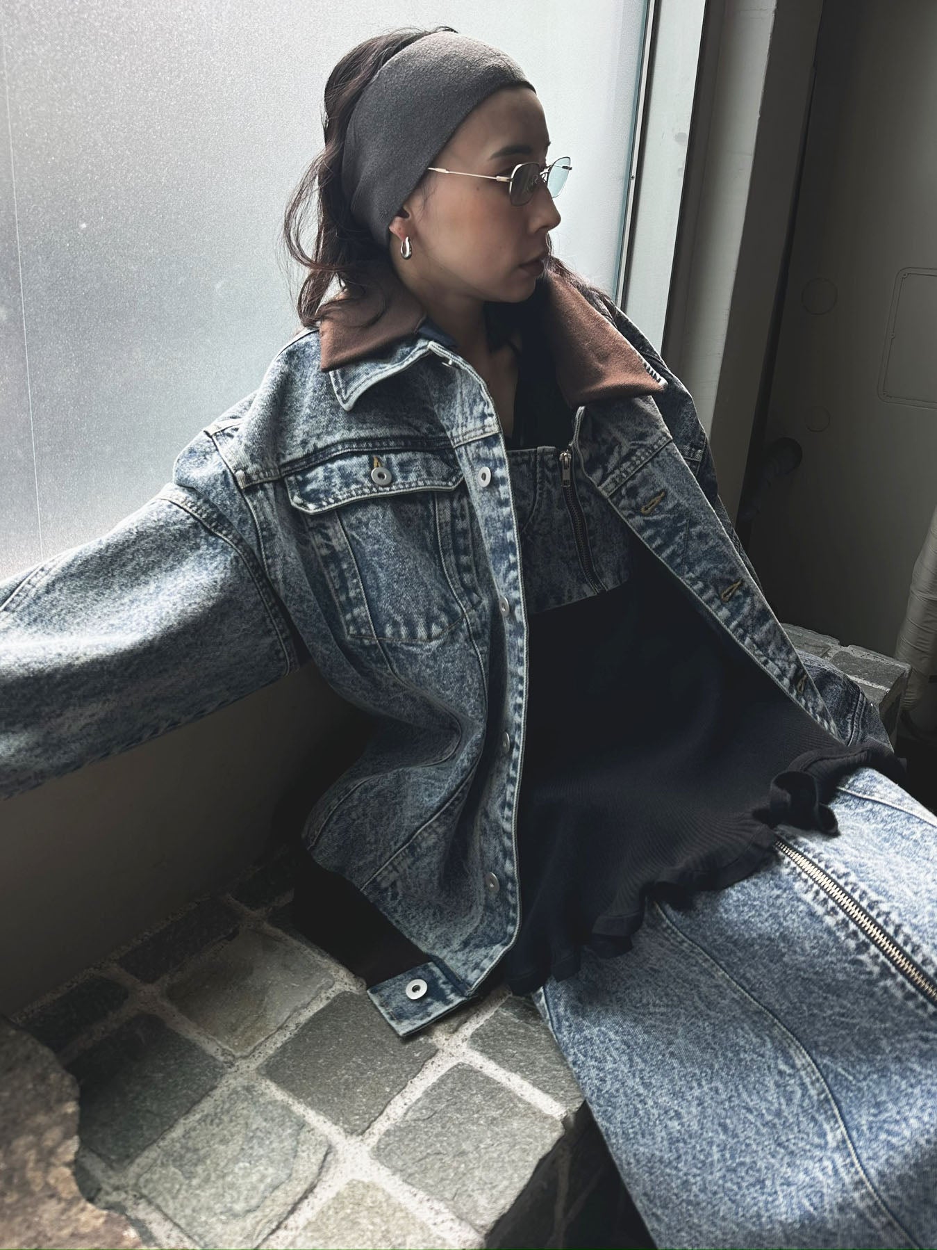 RIB MIX DENIM BLOUSON