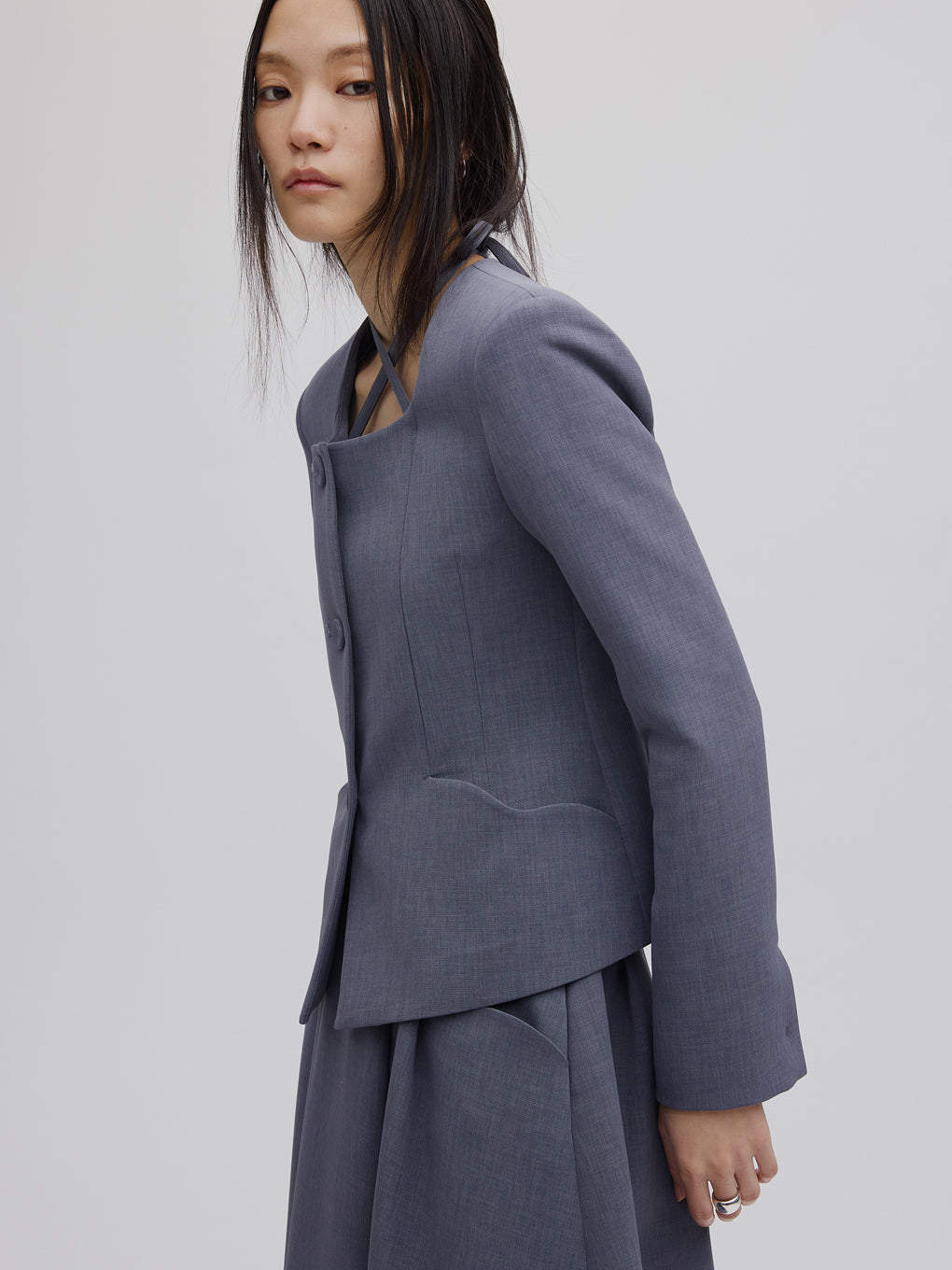 2WAY SQUARE NECK CROP JACKET