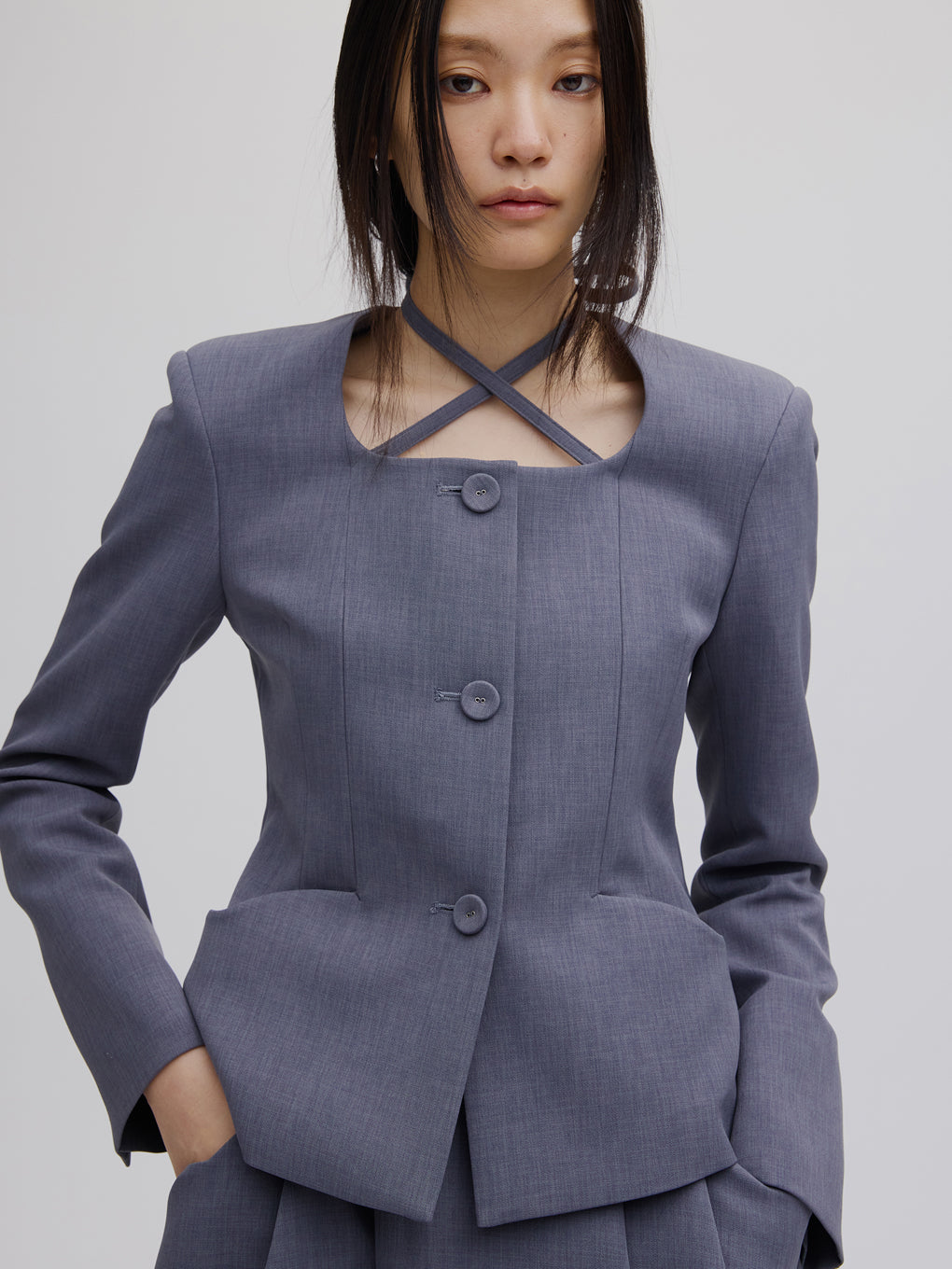 2WAY SQUARE NECK CROP JACKET