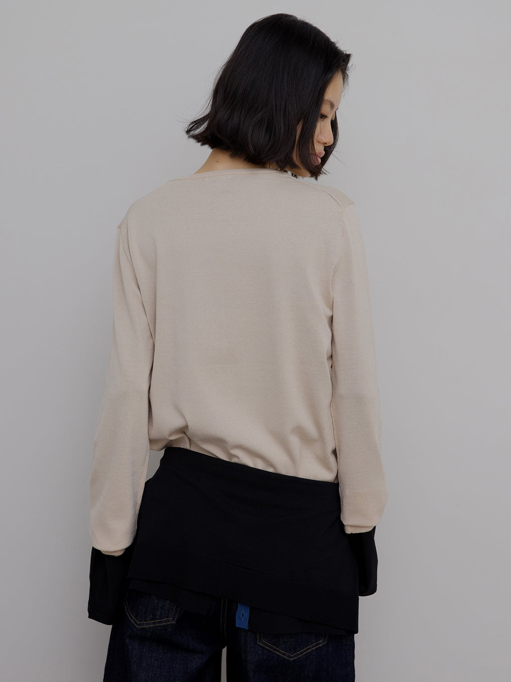 LOW BASIC LONG SLEEVE KNIT TOP