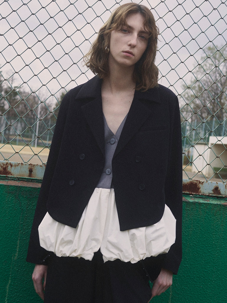 PEPLUM BALLOON BACK OPEN VEST
