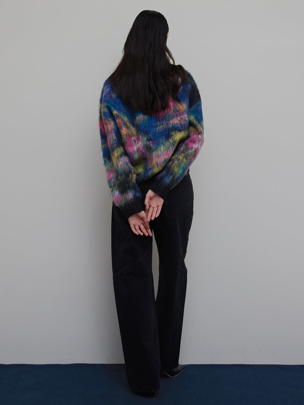 WILTED FLOWER MOHAIR JACQUARD KNIT TOP