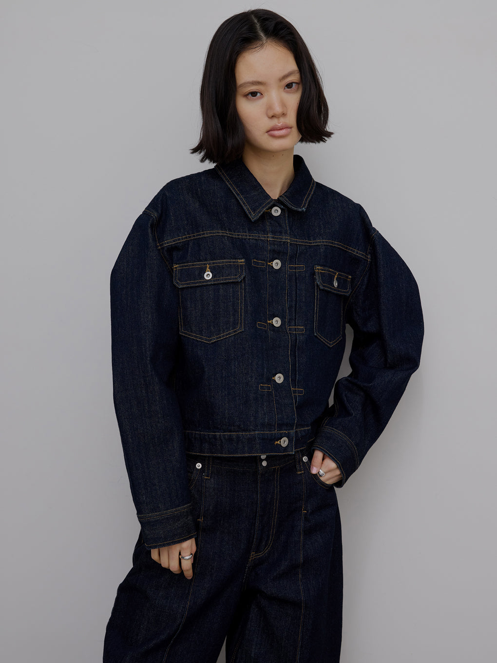 JAPAN MADE BACK FLARE DENIM JACKET