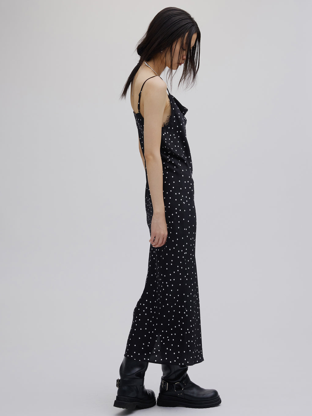 RANDOM DOT SHEER LAYERED DRESS