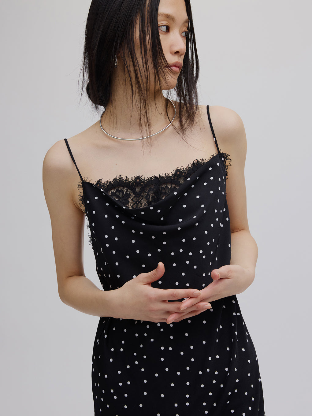 RANDOM DOT SHEER LAYERED DRESS