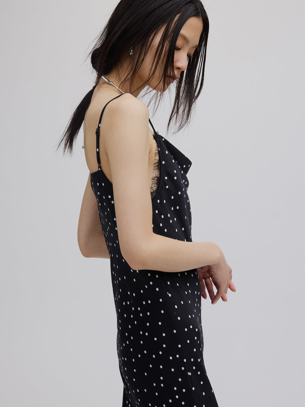 RANDOM DOT SHEER LAYERED DRESS