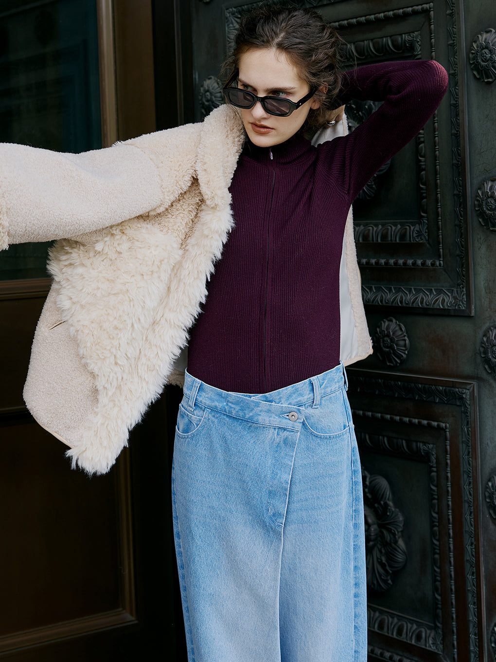 PATCHWORK BOA FUR TEDDY JACKET