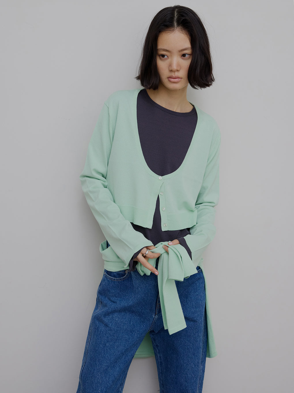 LOW BASIC LONG SLEEVE KNIT TOP