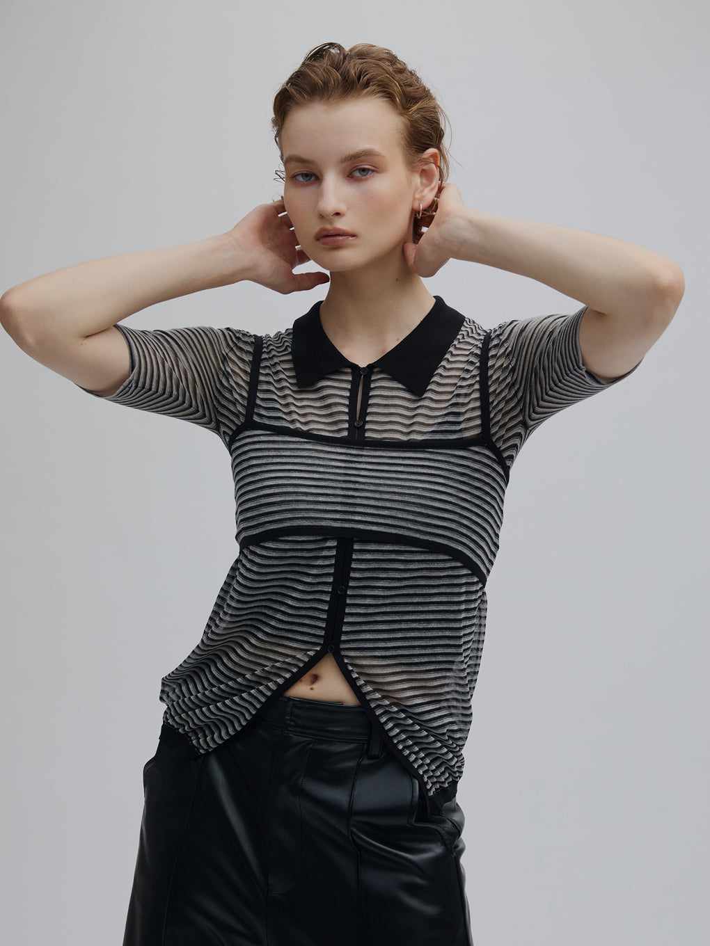 MEDI PUCHI BUSTIER SET KNIT SHIRT