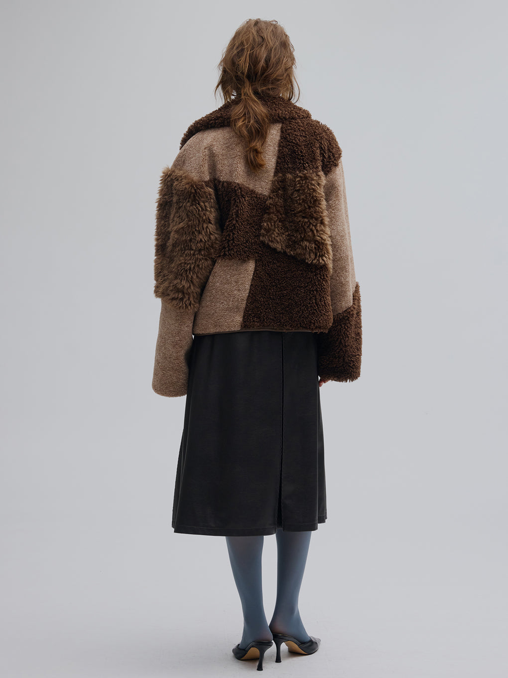 PATCHWORK BOA FUR TEDDY JACKET