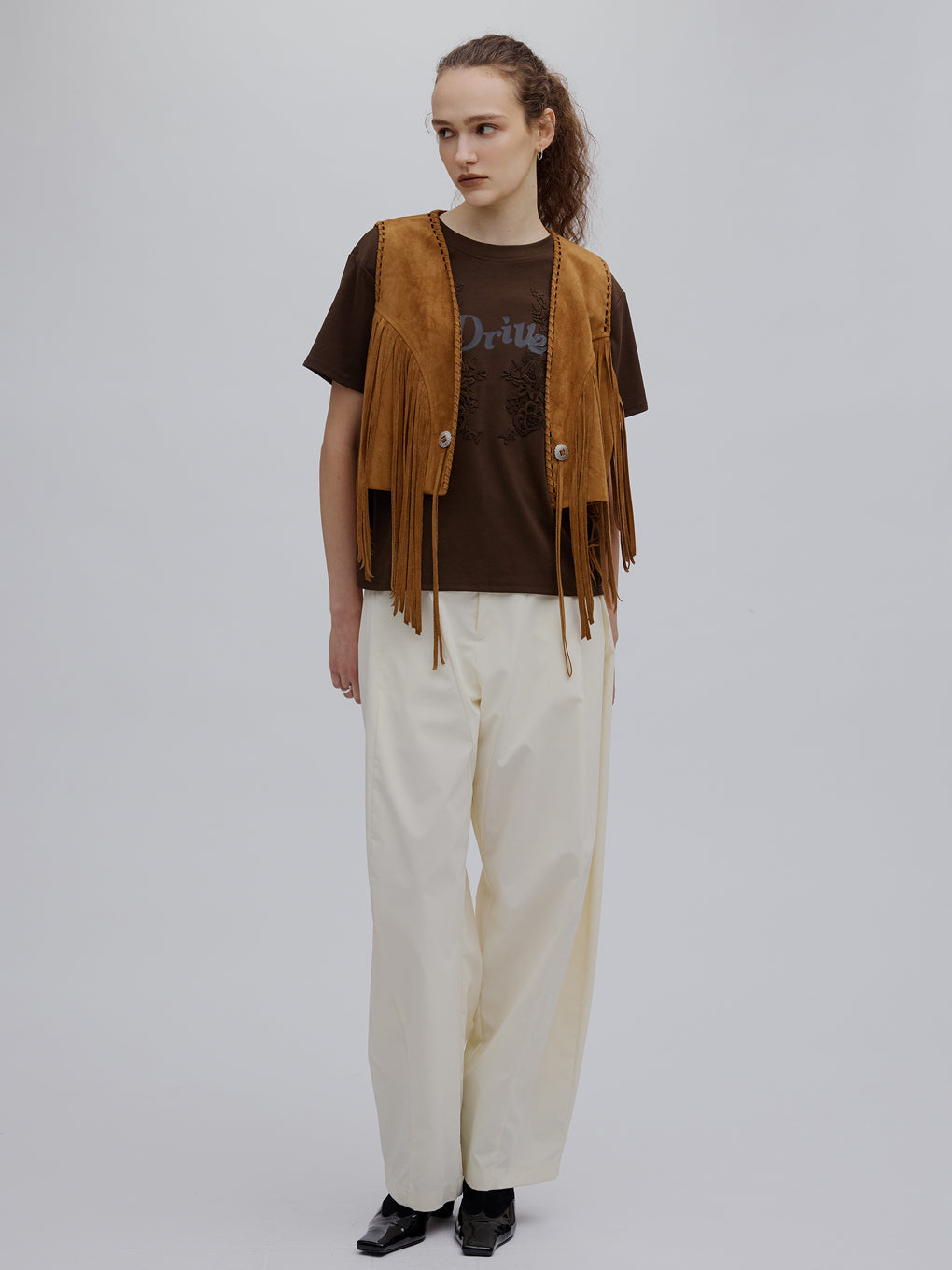 WESTERN FRINGE SYNTHETIC SUEDE VEST