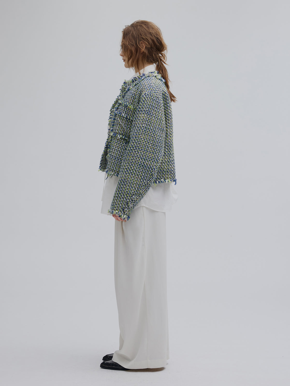 TWEED FRINGE SHORT JACKET