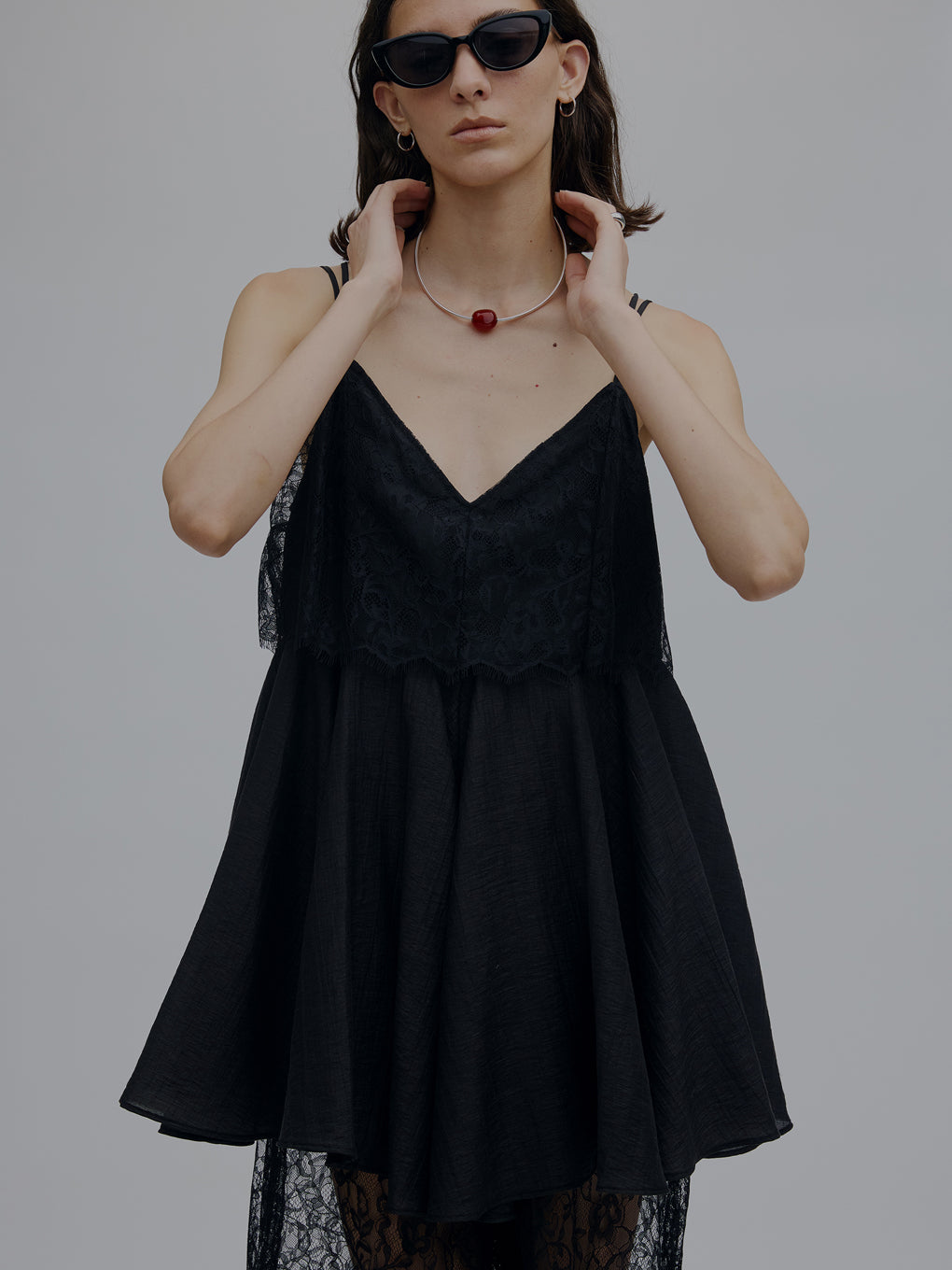 MEDI WIDE LACE CAMI ROMPERS