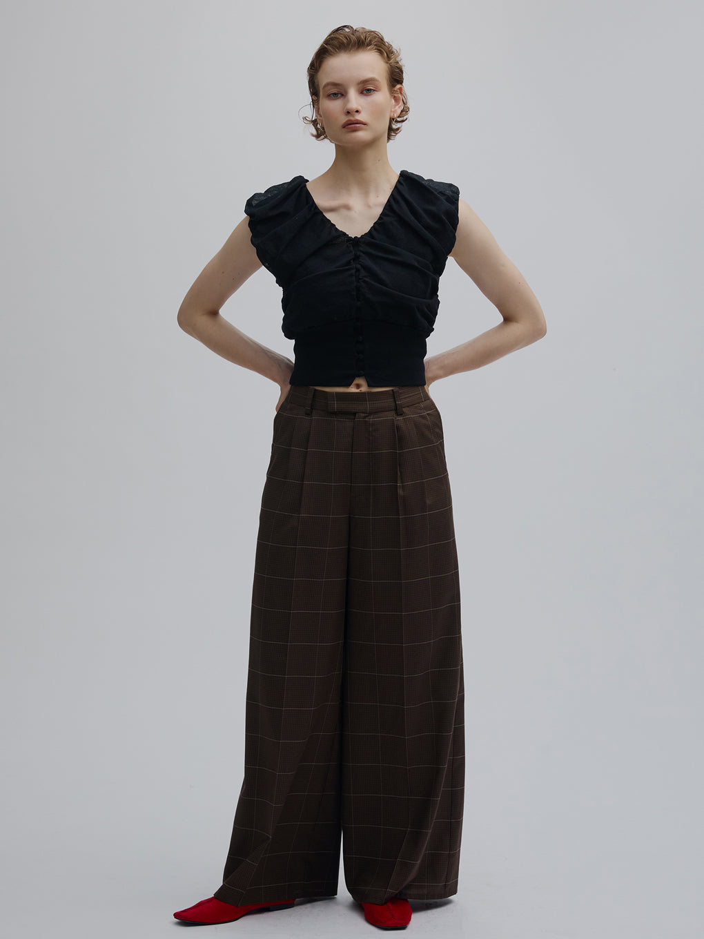 2WAY FULL GATHER KNIT BLOUSE