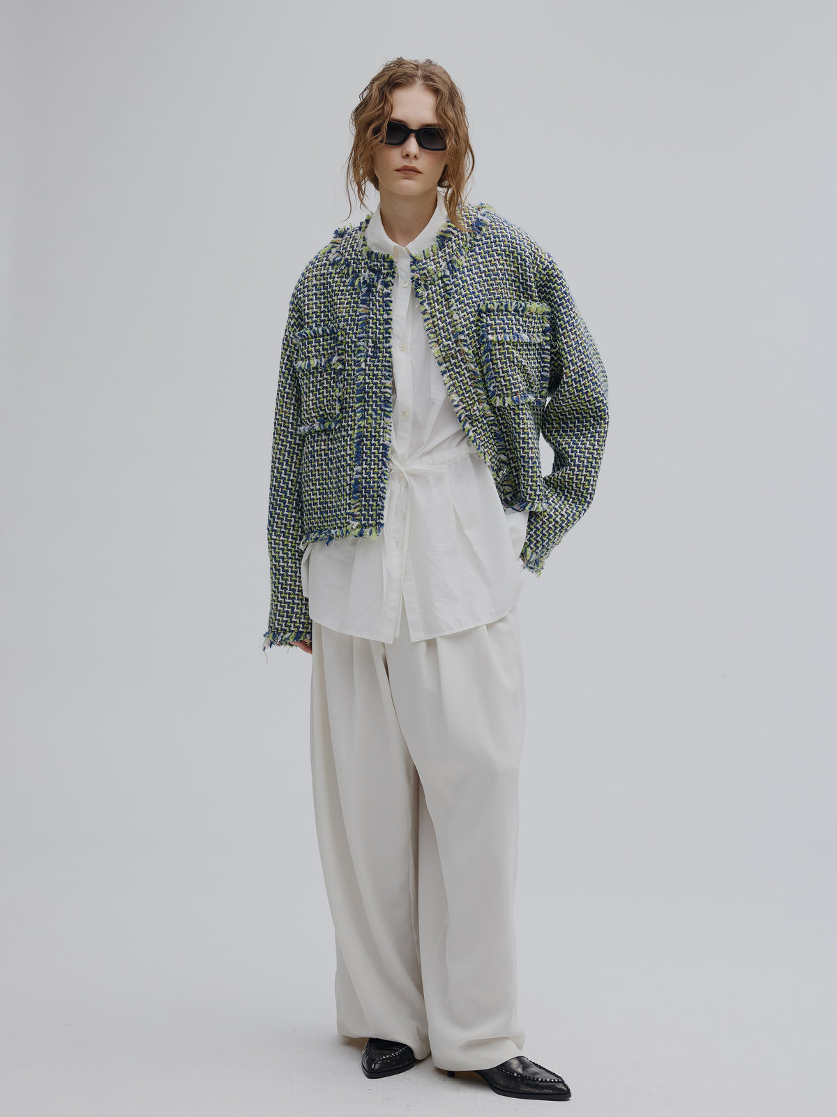 TWEED FRINGE SHORT JACKET