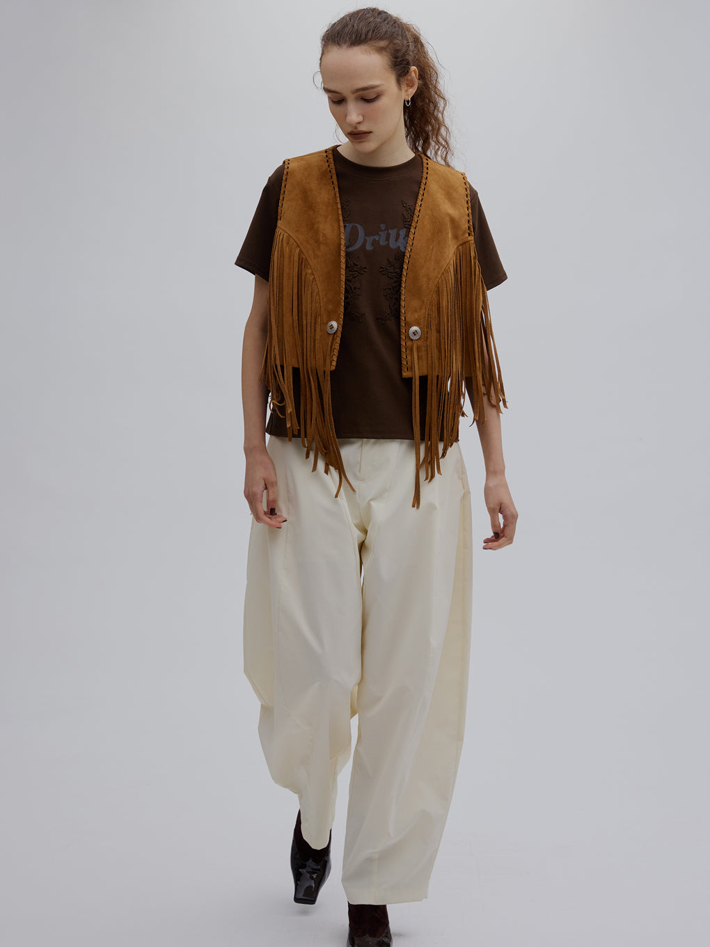 WESTERN FRINGE SYNTHETIC SUEDE VEST