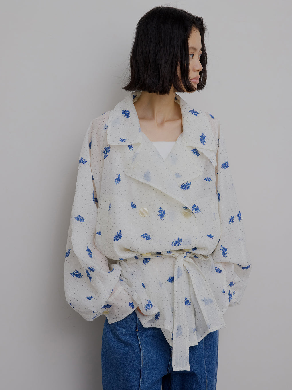 DOT FLOWER VEIL TRENCH