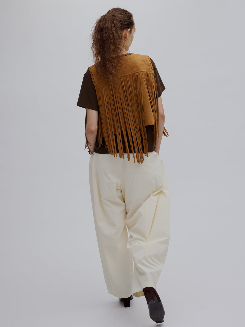 WESTERN FRINGE SYNTHETIC SUEDE VEST