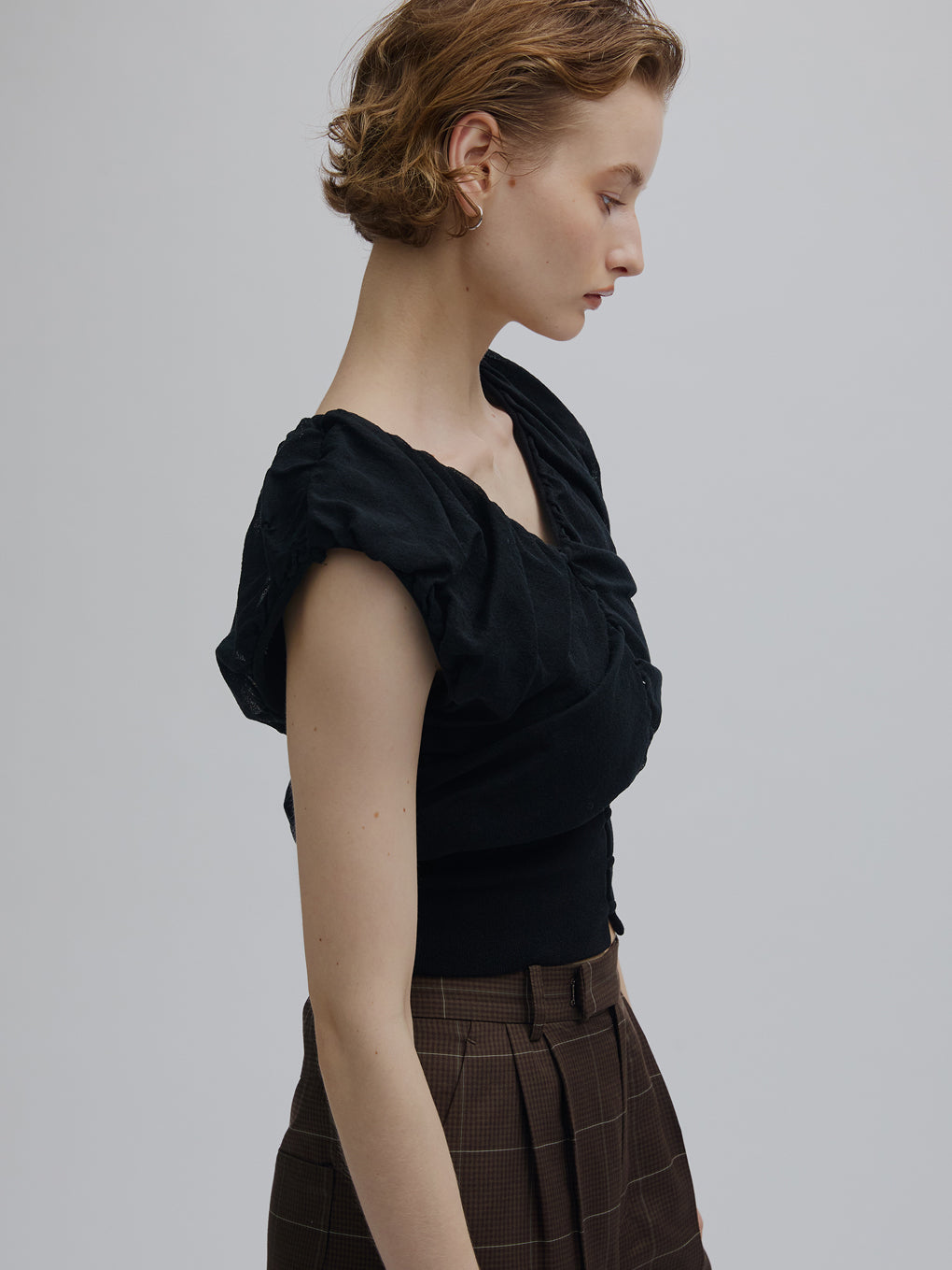 2WAY FULL GATHER KNIT BLOUSE