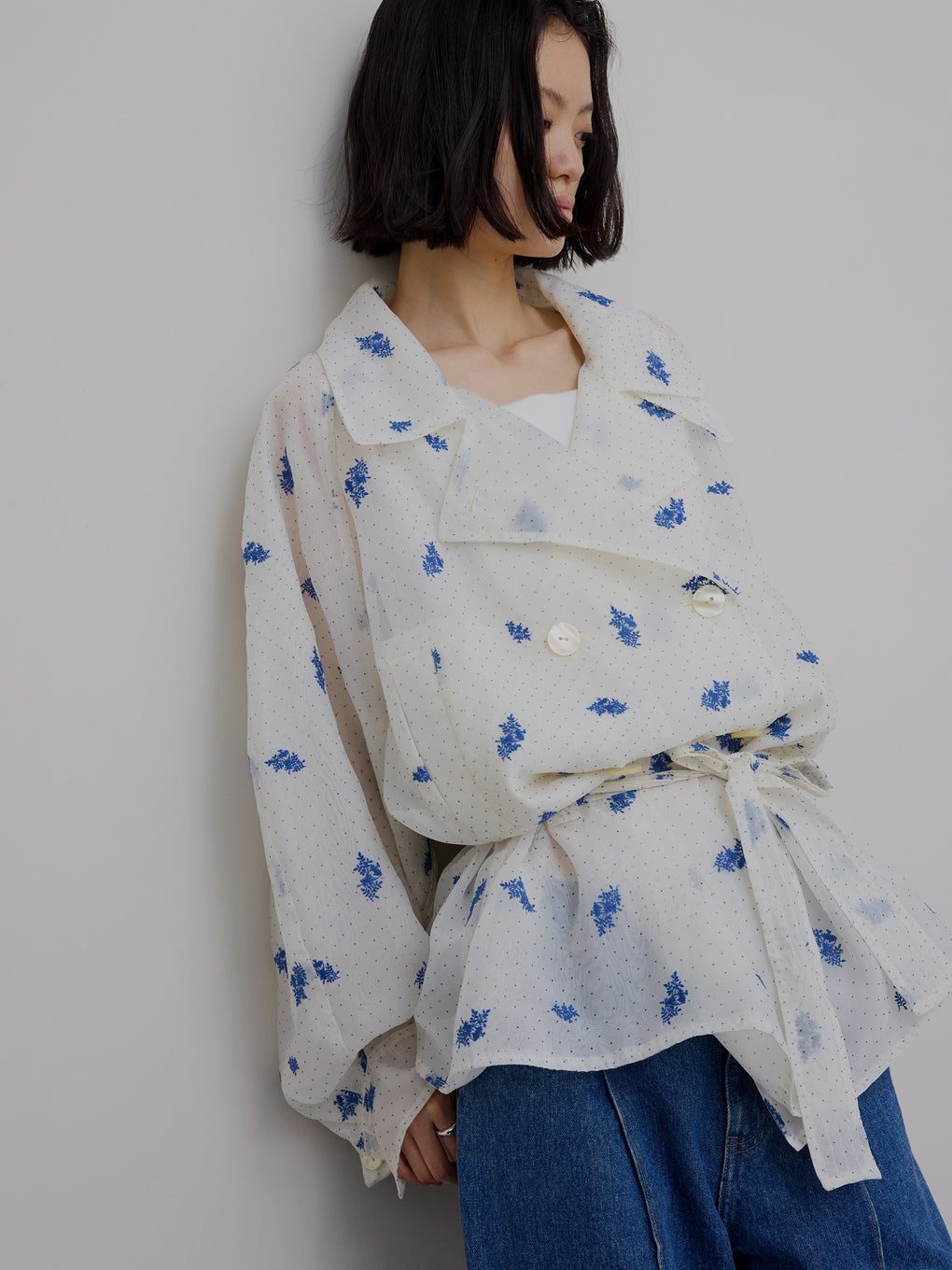DOT FLOWER VEIL TRENCH