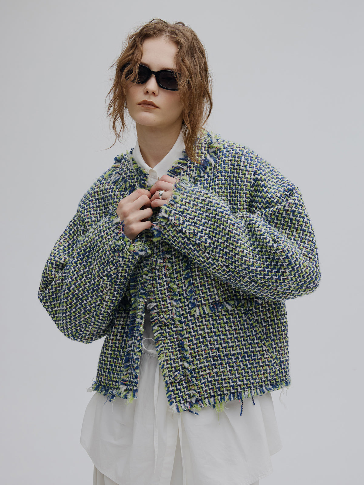 TWEED FRINGE SHORT JACKET