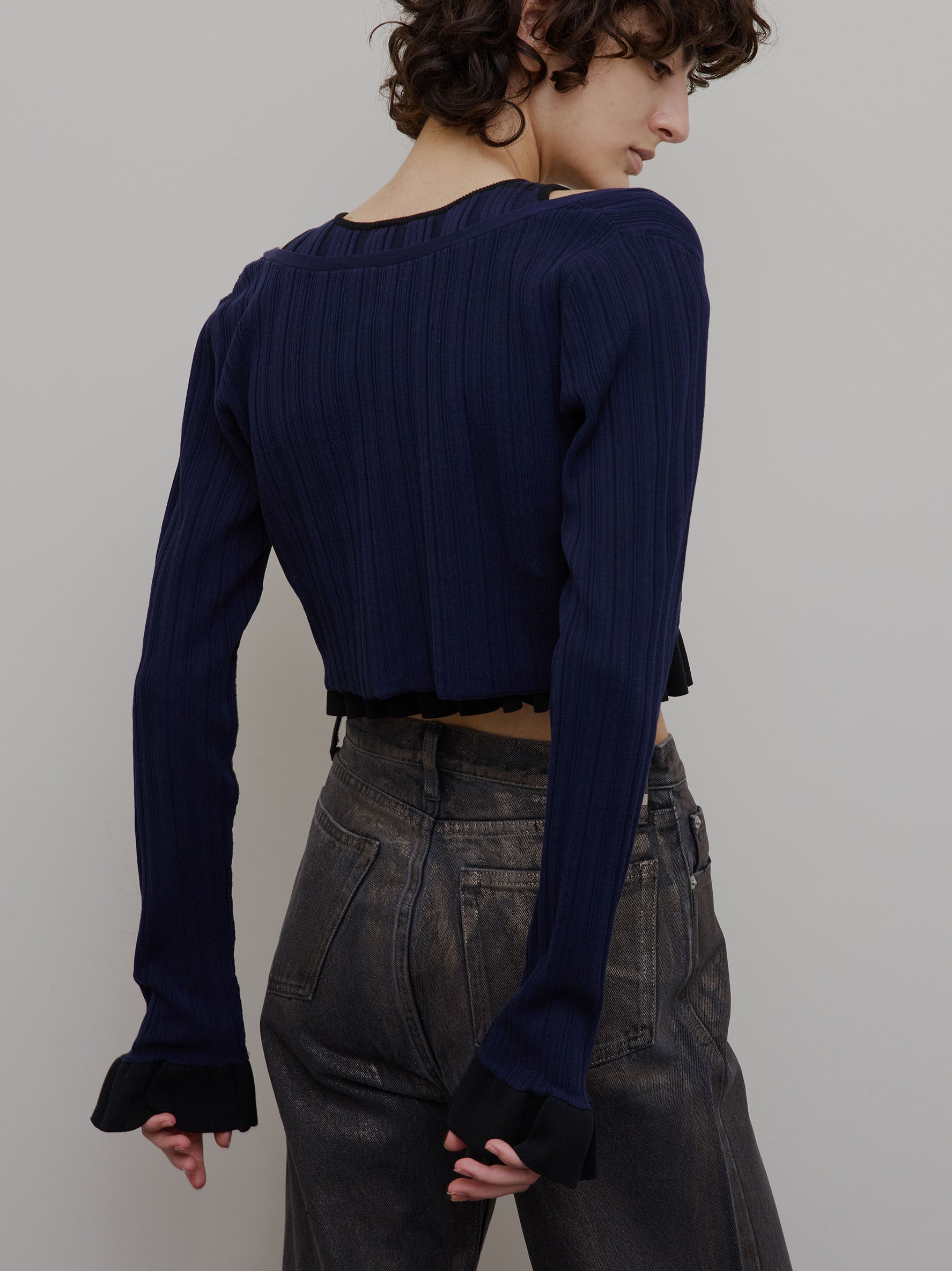 MEDI PURIPURI SHORT KNIT CARDIGAN