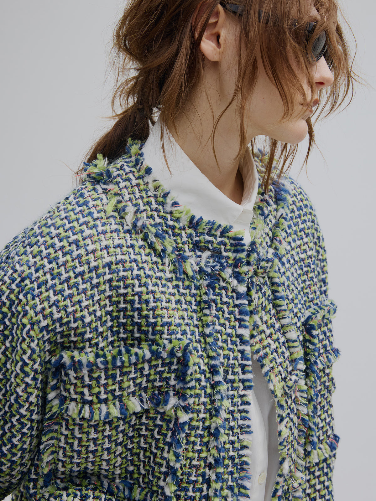 TWEED FRINGE SHORT JACKET