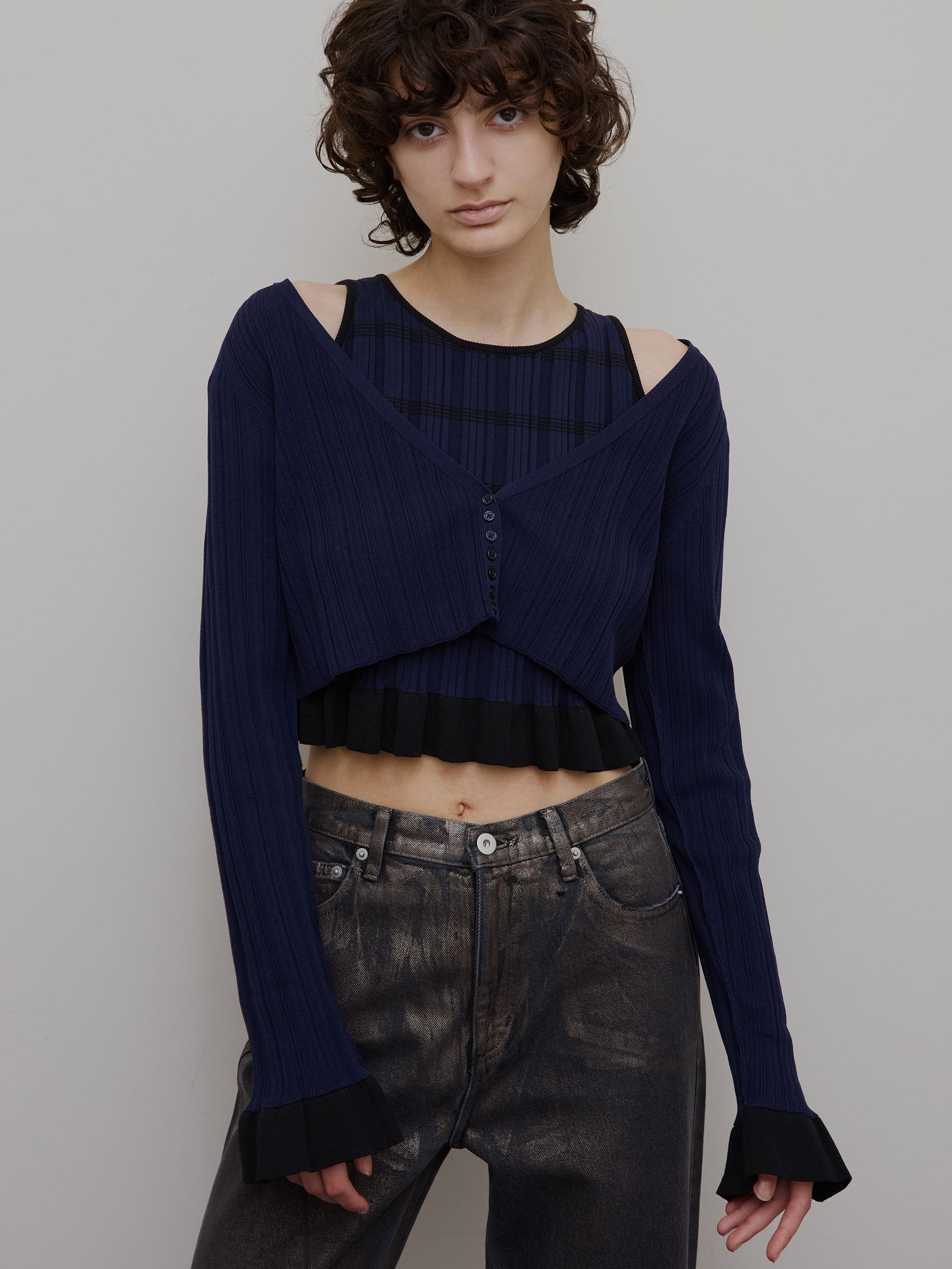 MEDI PURIPURI SHORT KNIT CARDIGAN