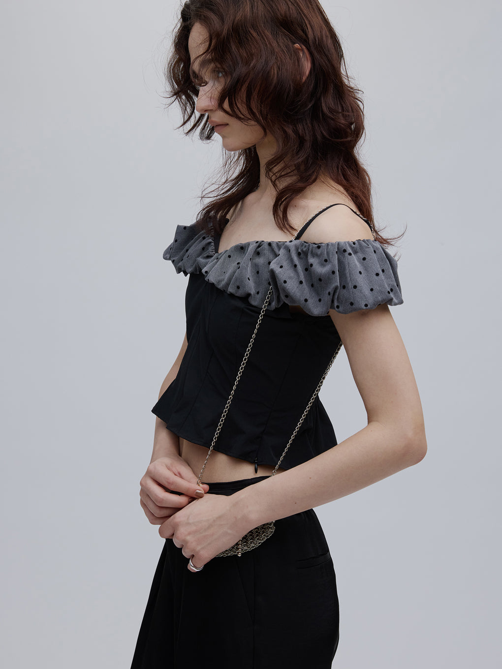OFF SHOULDER COMPACT PUFF TOP